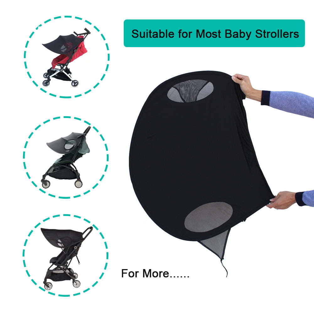 Universal Stroller Accessories Sunshade with 50+ UPF Sun Protection for Most Stroller, Easy On/Off