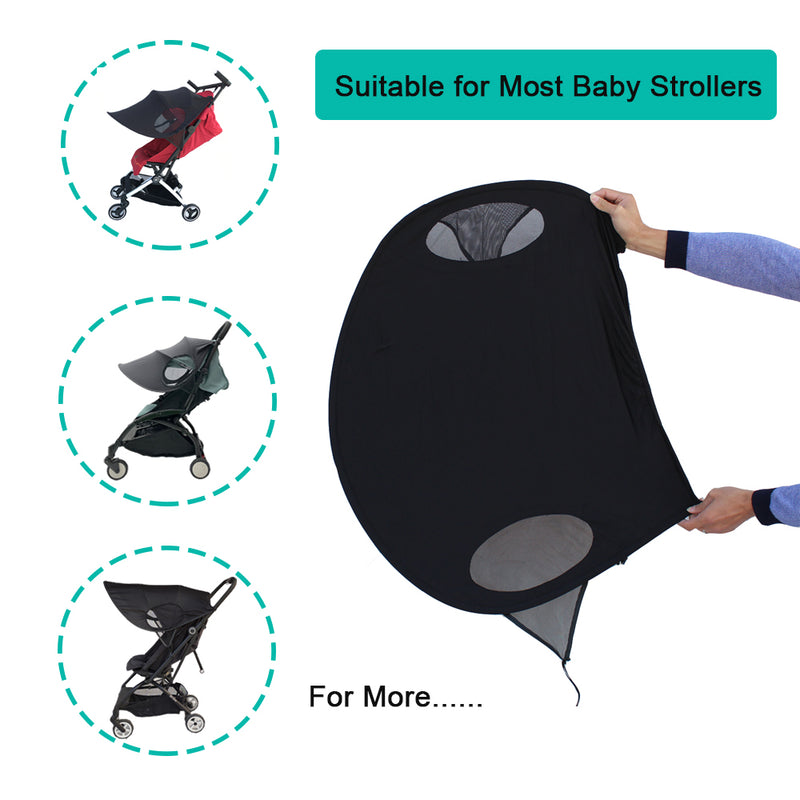 Universal Stroller Accessories Sunshade with 50+ UPF Sun Protection for Most Stroller, Easy On/Of