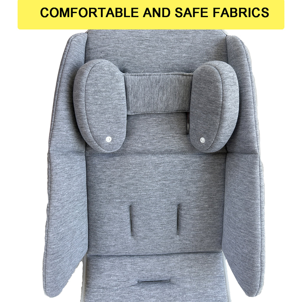 Insert Insert Liner Cushion Seat Compatible with Uppababy Vista V2 and Cruz Strollers, With Head Support Pillow and Wedge Support, Skin Friendly Fabric