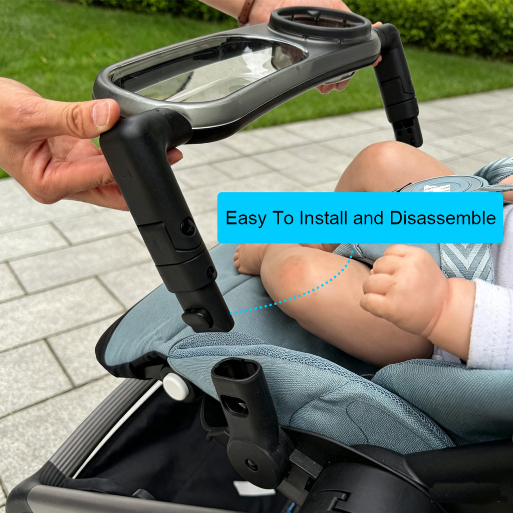 Stroller Snack Tray Compatible with Cybex Balios,Gazelle, Talos Series Prams - BPA-Free Tritan Baby Travel Tray with 360° Swivel, Folds with Stroller, Easy Clean
