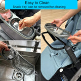 Stroller Snack Tray Compatible with Cybex Balios,Gazelle, Talos Series Prams - BPA-Free Tritan Baby Travel Tray with 360° Swivel, Folds with Stroller, Easy Clean