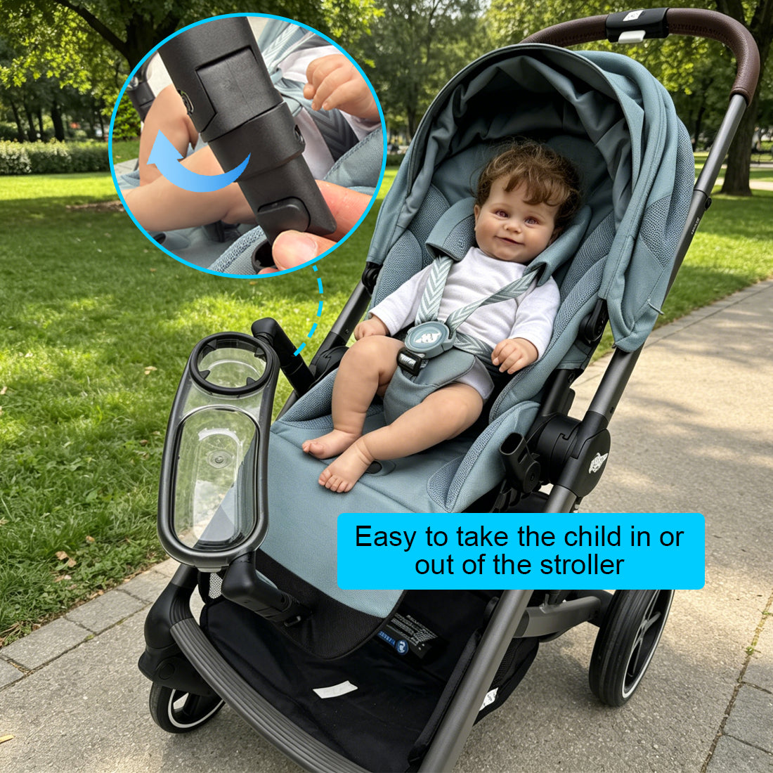Stroller Snack Tray Compatible with Cybex Balios,Gazelle, Talos Series Prams - BPA-Free Tritan Baby Travel Tray with 360° Swivel, Folds with Stroller, Easy Clean