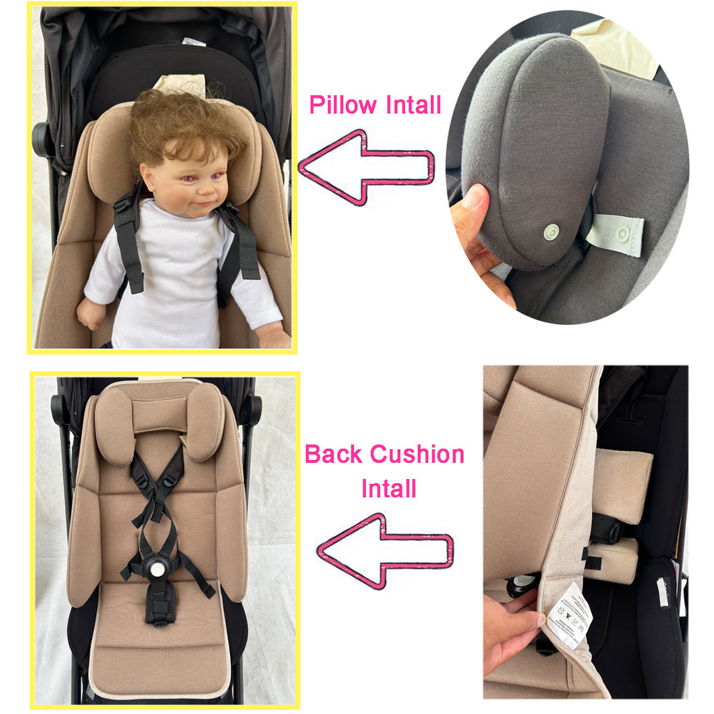 Insert Insert Liner Cushion Seat Compatible with Uppababy Vista V2 and Cruz Strollers, With Head Support Pillow and Wedge Support, Skin Friendly Fabric